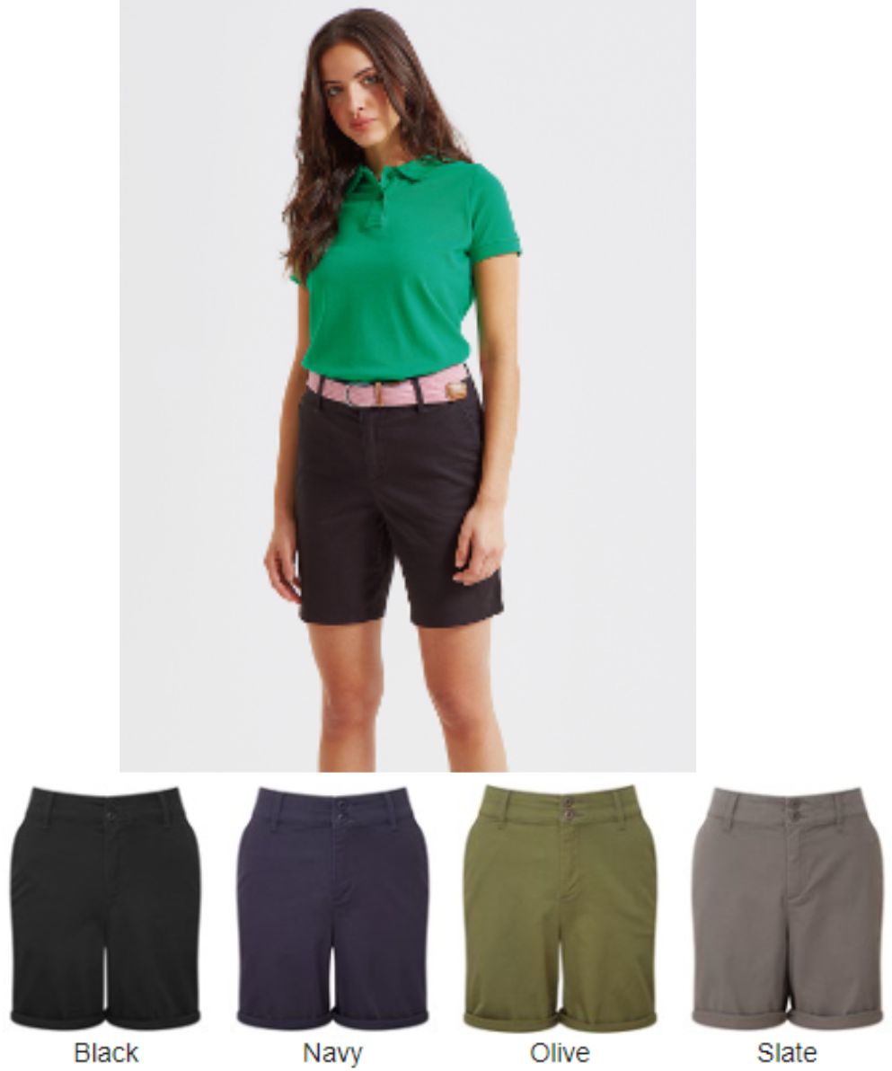 Asquith & Fox AQ068 Ladies Lightweight Chino Shorts - Click Image to Close